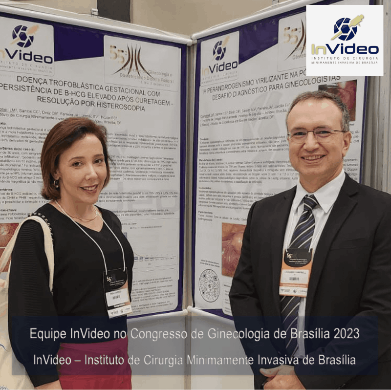 Dra Erika Jordão e Dr Leonardo Campbell no Congresso de Ginecologia de Brasília 2023 - Equipe InVideo